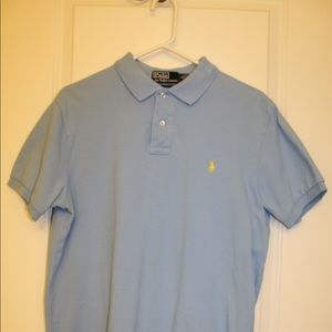 Light blue Polo shirt with yellow horse